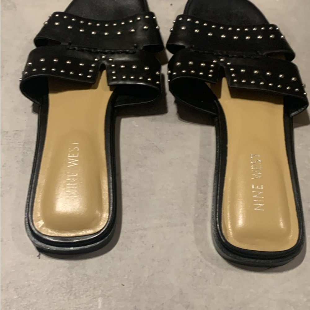 Nine West Black Studded Sandals